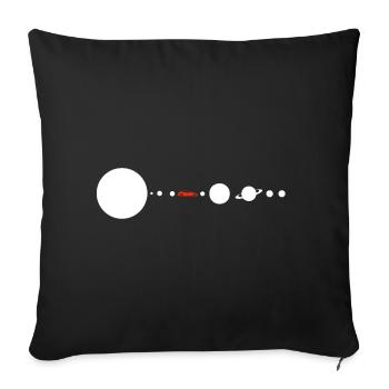 Tesla in Space Solar System SpaceX - Sofa pillowcase 17,3'' x 17,3'' (45 x 45 cm) - black - Front