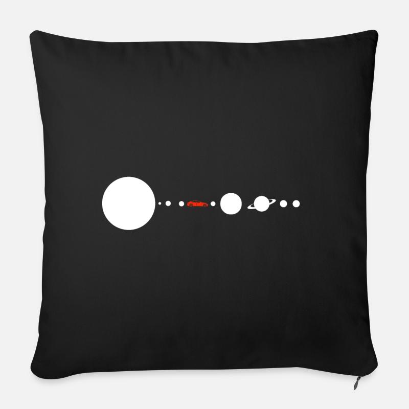 Tesla in Space Solar System SpaceX - Sofakissenbezug 45 x 45 cm - Schwarz