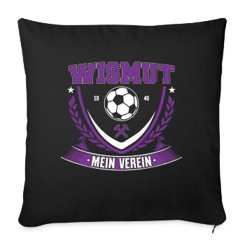 Aue im Erzgebirge Fußball "Aue mein Verein" - Sofakissenbezug 45 x 45 cm - Schwarz - Vorne