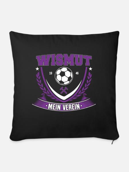 Aue im Erzgebirge Fußball "Aue mein Verein" - Sofakissenbezug 45 x 45 cm - Schwarz
