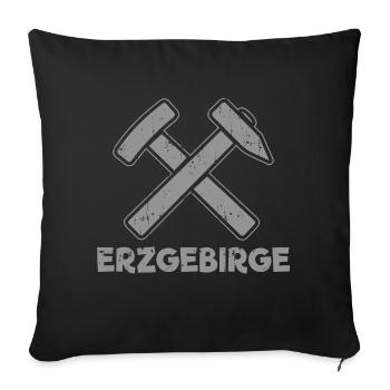 Erzgebirge Erzgebirgler und Bergmänner - Sofakissenbezug 45 x 45 cm - Schwarz - Vorne