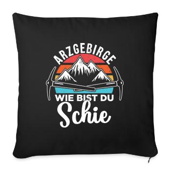 Sachsen Erzgebirge vintage Berge wandern Geschenk - Sofakissenbezug 45 x 45 cm - Schwarz - Vorne