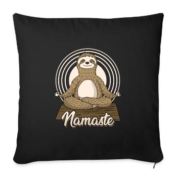 Namastay Namaste Faultier Yogamatte Yoga - Sofakissenbezug 45 x 45 cm - Schwarz - Vorne