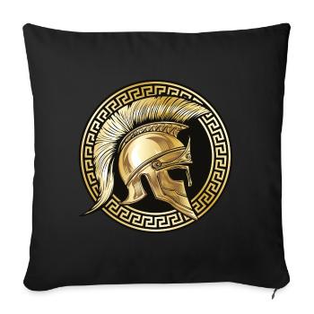 spartaner helm gold - Sofakissenbezug 45 x 45 cm - Schwarz - Vorne