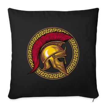 spartaner helm symbol - Sofakissenbezug 45 x 45 cm - Schwarz - Vorne