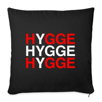 HYGGE Denmark Denmark Danish flag - Sofa pillowcase 17,3'' x 17,3'' (45 x 45 cm) - black - Front