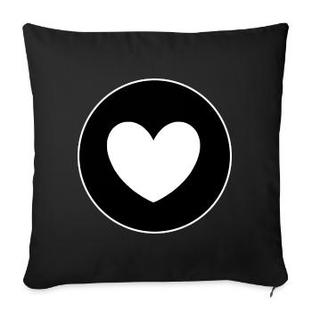 Contrast heart design for expressive clothing - Sofa pillowcase 17,3'' x 17,3'' (45 x 45 cm) - black - Front
