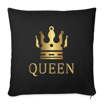 Crown crowns king queen JGA wedding bride - Sofa pillowcase 17,3'' x 17,3'' (45 x 45 cm) - black - Front