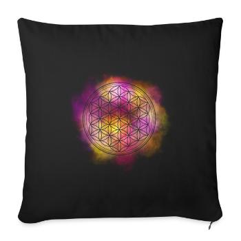 Flower of life mandala - Sofa pillowcase 17,3'' x 17,3'' (45 x 45 cm) - black - Front