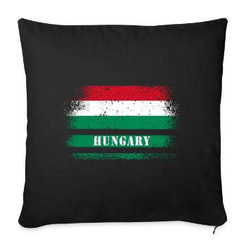 Hungary vintage flag - Sofa pillowcase 17,3'' x 17,3'' (45 x 45 cm) - black - Front