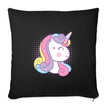 Cute unicorn - Sofa pillowcase 17,3'' x 17,3'' (45 x 45 cm) - black - Front