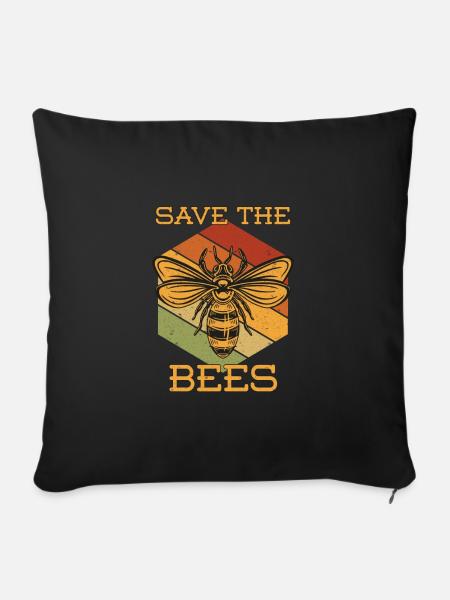 Save The Bees - Sofakissenbezug 45 x 45 cm - Schwarz