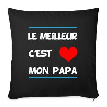 Le meilleur c'est papa " fête des péres " - Housse de coussin décorative 45 x 45 cm - noir - Devant