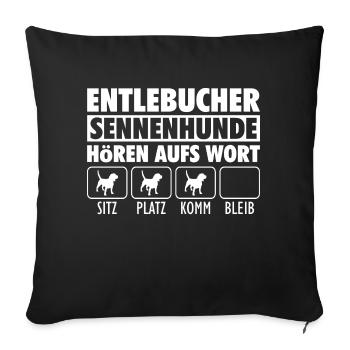 Entlebucher Sennenhund Schweizer Hunderasse - Sofakissenbezug 45 x 45 cm - Schwarz - Vorne