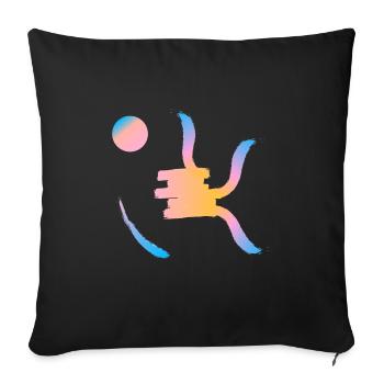 Setting sun on Chinese symbol - Sofa pillowcase 17,3'' x 17,3'' (45 x 45 cm) - black - Front