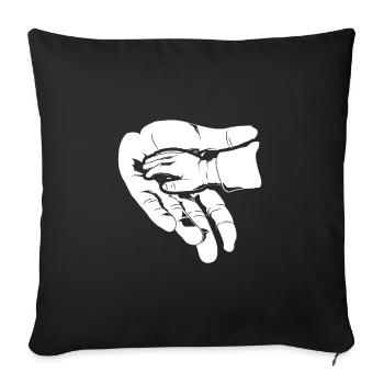 Father and daughter - Sofa pillowcase 17,3'' x 17,3'' (45 x 45 cm) - black - Front