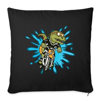 Alligator motocross - Sofa pillowcase 17,3'' x 17,3'' (45 x 45 cm) - black - Front