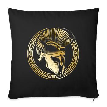 spartaner helm gold - Sofakissenbezug 45 x 45 cm - Schwarz - Vorne