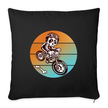Skull skull bike - Sofa pillowcase 17,3'' x 17,3'' (45 x 45 cm) - black - Front