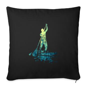 Stand up Paddler | Stand up Paddling - Sofakissenbezug 45 x 45 cm - Schwarz - Vorne