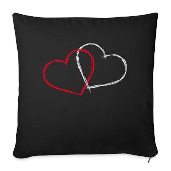 Heart Couple Couple Love In Love Fiancee Relationship - Sofa pillowcase 17,3'' x 17,3'' (45 x 45 cm) - black - Front