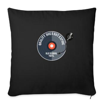 Old school, la qualité n'expire pas - Housse de coussin décorative 45 x 45 cm - noir - Devant