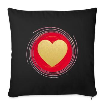 Cœur d’abondance et d’amour - Sonja Ariel von Staden - Housse de coussin décorative 45 x 45 cm - noir - Devant