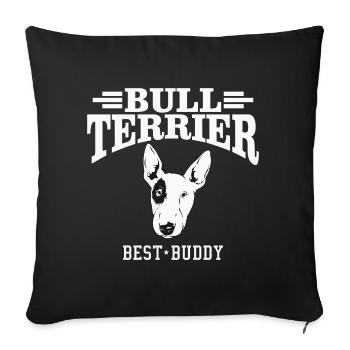 Cadeau d'amant de chien Bull Terrier Bully - Housse de coussin décorative 45 x 45 cm - noir - Devant