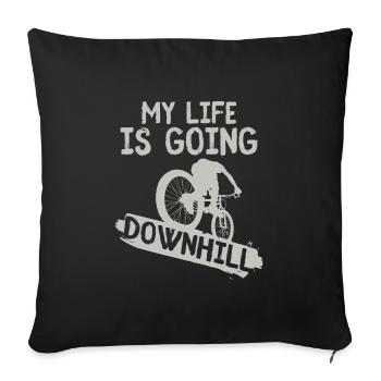 Mountain bike - Sofa pillowcase 17,3'' x 17,3'' (45 x 45 cm) - black - Front