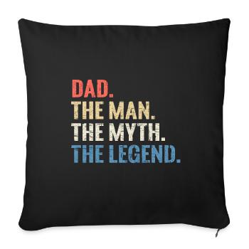 Chemise de fête des pères Papa L'Homme Le Mythe La Légende - Housse de coussin décorative 45 x 45 cm - noir - Devant