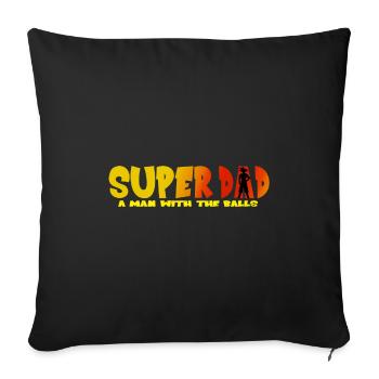 SUPER DAD - Sofa pillowcase 17,3'' x 17,3'' (45 x 45 cm) - black - Front