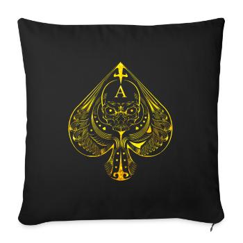Carte de poker symbole as de pique - Housse de coussin décorative 45 x 45 cm - noir - Devant