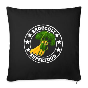 Broccoli Superfood - Sofakissenbezug 45 x 45 cm - Schwarz - Vorne
