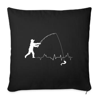 Fisherman heartbeat - Sofa pillowcase 17,3'' x 17,3'' (45 x 45 cm) - black - Front