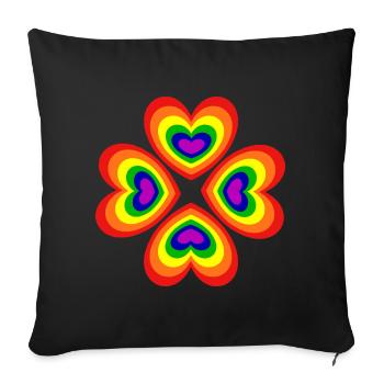 70s Flower Pattern - Sofa pillowcase 17,3'' x 17,3'' (45 x 45 cm) - black - Front