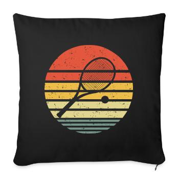 Tennis vintage retro - Sofa pillowcase 17,3'' x 17,3'' (45 x 45 cm) - black - Front