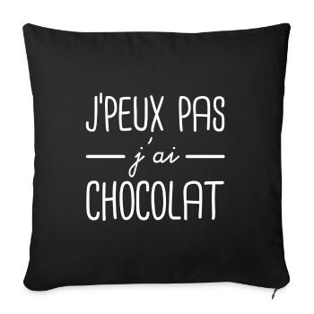 J'peux pas j'ai chocolat - Housse de coussin décorative 45 x 45 cm - noir - Devant