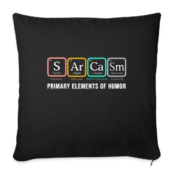 Sarcasm Shirt SArCaSm Principaux éléments de l'humour - Housse de coussin décorative 45 x 45 cm - noir - Devant