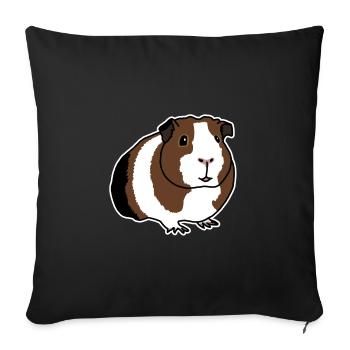 Guinea pig, cute, rodent, small animal, comic - Sofa pillowcase 17,3'' x 17,3'' (45 x 45 cm) - black - Front