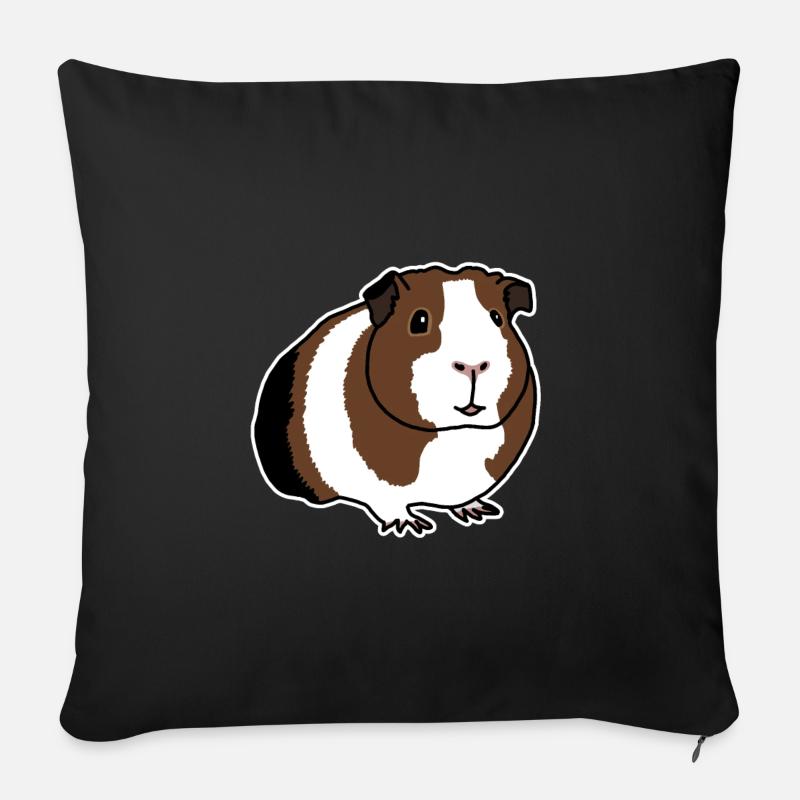 Cobaye, mignon, rongeur, petit, BD - Housse de coussin décorative 45 x 45 cm - noir
