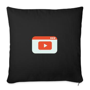Video Playback Window Icon - Sofa pillowcase 17,3'' x 17,3'' (45 x 45 cm) - black - Front
