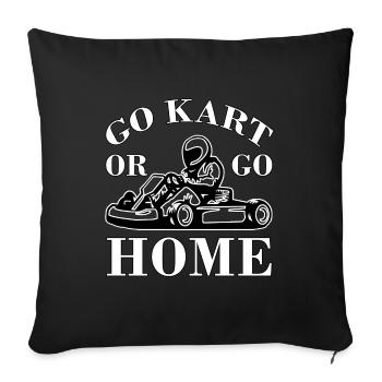 Gokart Motorsport racing go-kart track gift - Sofa pillowcase 17,3'' x 17,3'' (45 x 45 cm) - black - Front