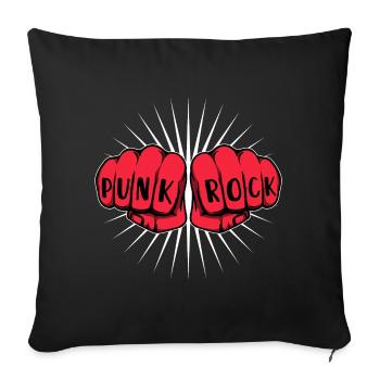 Punk rocker punk rock punk rock music hard rock - Sofa pillowcase 17,3'' x 17,3'' (45 x 45 cm) - black - Front