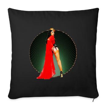 Pinup - Vintage Retro Burlesque Queen 50s Art - Sofa pillowcase 17,3'' x 17,3'' (45 x 45 cm) - black - Front