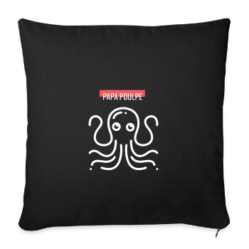 Design Octopus Papa Poulpe Original - Housse de coussin décorative 45 x 45 cm - noir - Devant