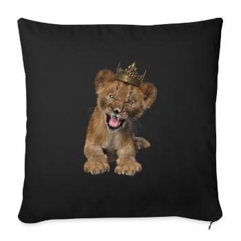 Lion, bébé - Housse de coussin décorative 45 x 45 cm - noir - Devant