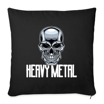 Heavy metal metal music rock music skull music - Sofa pillowcase 17,3'' x 17,3'' (45 x 45 cm) - black - Front