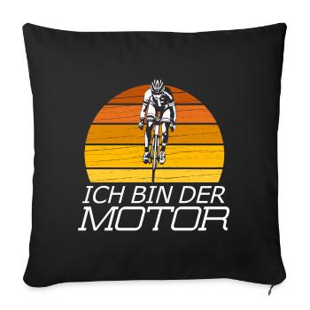 Rennrad Biker Rennradfahrer Design - Sofakissenbezug 45 x 45 cm - Schwarz - Vorne