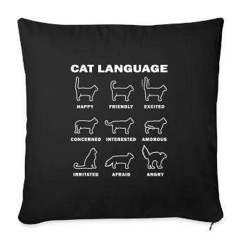Langue des chats - Housse de coussin décorative 45 x 45 cm - noir - Devant