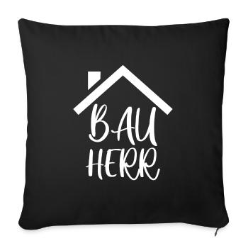 Bauherr - Sofakissenbezug 45 x 45 cm - Schwarz - Vorne